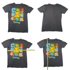 Pokemon T-Shirt Boys Gray Pokemon Graphic Print Short Sleeves Crew Neck Size L